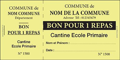 Ticket Cantine jaune